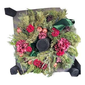 Venus Et Fleur Roses Forever Floral Wreath 18" Red & Green Everlasting Decor